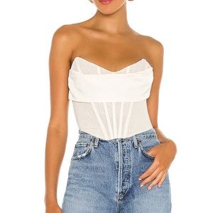 Revolve NBD Hailee bustier strapless corset top in ivory